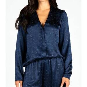 NEW SINCERELY OURS thea embellished top in navy
